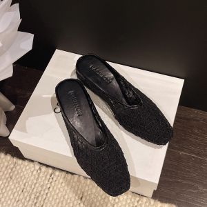 [FreeShipping] 42 large size gentle womens shoes closed-toe slip-on sandals for outdoor wear woven hollow-out sandals