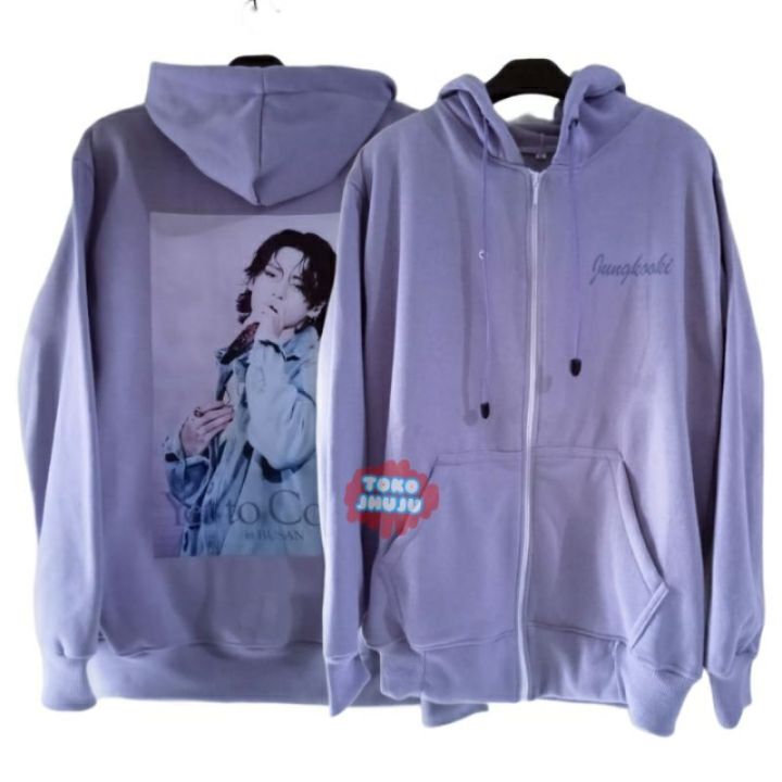 Hoodie Zipper Jeon Jungkook Bangtan Logo Jungkooki Foto JK Yet