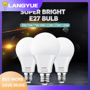LANGYUE 220V LED Bulb Tricolor E27 3W 5W 7W 9W 12W 15W 18W Aluminum Plastic LED Light Bulb High Bright for Home Living Room Bedroom Restaurant