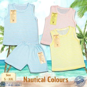Baju Bayi Setelan Singlet Anak Kaos Ridges Salur Premium Quality / Baju Bayi Salur / Baju Bayi Laki Laki / Baju Bayi Baru Lahir