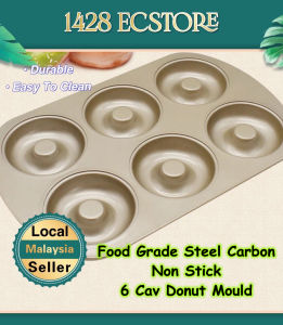 6 Cav Donut Mould Non Stick Doughnut Baking Pan Food Grade Steel Carbon