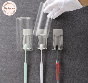 Móc Inox Dán Tường Treo Cốc Để Bàn Chải Đánh Răng Cao Cấp - Không cần khoan đục