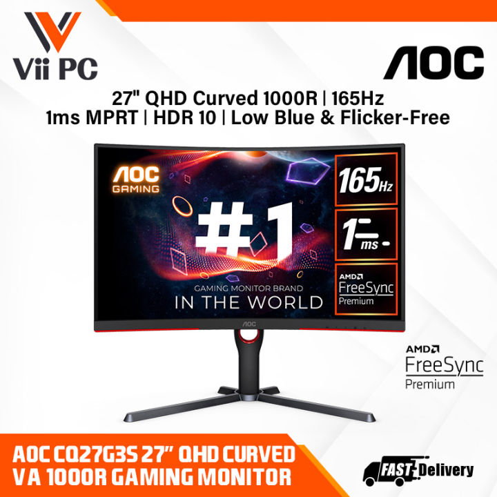 AOC CQ27G3S 27" QHD Gaming Monitor FreeSync Premium / HDR 10 / 165Hz ...