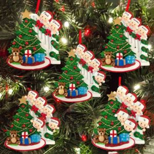 REGISTR Resin Family Christmas Ornament Decorative Colorful Family Name Blessings Pendants Creative Hanging DIY Name Pendants Christmas