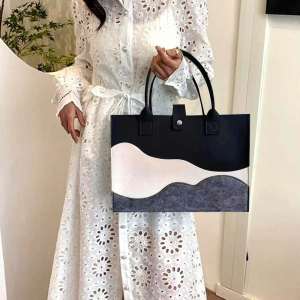 New Fashion Women Bag Felt Cloth HandBag Female Large Capacity Totes Ladies Solid Color Travel Shopping Bags