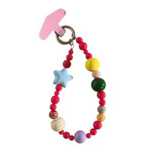 Elegant Plastic Beaded Keychain Pendant Mobile Phone Chain Strap Fashion Cellphone Rope Women Telephone Lanyard