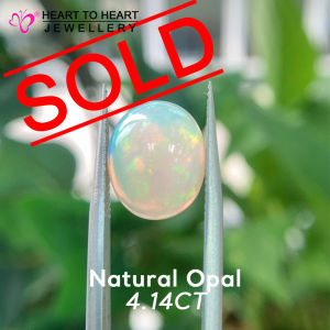 Natural Gemstone Opal 4.14CT Oval Cabochon Rainbow White from Australia