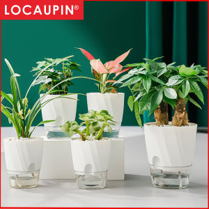 Locaupin Self Watering Planter Flower Pots Multicolor Balcony Garden Plant Planter Baskets Fence Bucket Pots