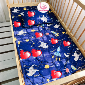 Bộ nệm đi học cho bé tiểu học mẫu giáo 80x150cm Katina House vải cotton satin hàn quốc đẹp mềm mát