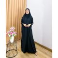 Mecca abaya set hijab gamis syari'i model terbaru 2024 bahan jersey premium jumbo M L XL/gamis polos adem viral gratis pashmina. 