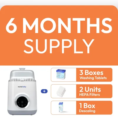 nuviebaby Clean (4 in 1) Baby Bottle Washer Steam Sterilizer Dryer Storage Fits Momcozy Baby Brezza Pump Parts and Baby Essentials