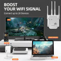 Tommjerry 4 Antennas WiFi Repeater penguat sinyal 1200Mbps  Wireless Wifi Range Extender Router Repeater Rotatable Antennas. 