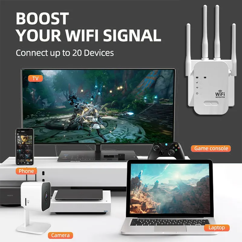 Tommjerry WiFi Repeater Penguat Sinyal Wifi 1200Mbps Wireless WiFi