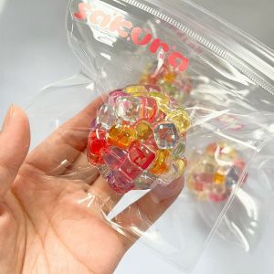 Vibrant Squishy Gemstone Ball Squeeze Toy Funny Transparency Ball Fidgets Toys Relaxation Anxiety Relief Pressure Gifts