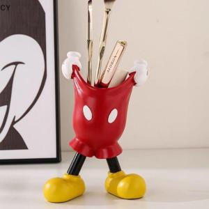 GY🌠🌠🌠 Disney Mickey Pants Pen Holder Anime Cartoon Pencil Stationery Makeup Brush Storage Tube Desktop Decoration Student Girl Gifts