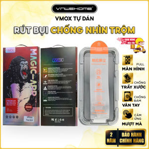 Cường lực Ip tự dán VMOX chính hãng chống chìn trộm tự rút bụi dành cho IP xr xs max 11 12 13 14 15 16 pro max