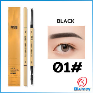 Blumey ดินสอเขียนคิ้ว 2 in 1 มีหัวเขียน และหัวแปรงปัดคิ้ว ทรงสามเหลี่ยม กันน้ํา กันเหงื่อ ติดทนนาน Eyebrow pencil