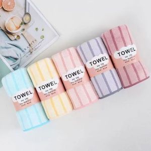 [ combo 5 ]ผ้าขนหนูผืนเล็ก ผ้าเช็ดหน้า เช็ดผม ขนาด 26*56cm คละสี