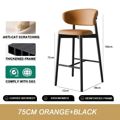 SG High Chair iron Bar Chair Dining Chair Coffee Shop Bar Stool Platform Simple Chair