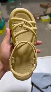 [Free Shipping] Fashionable Roman Sandals For Women Summer 2026 New Style Casual Flat Elastic Strap Soft Sole Beach Sandals Open Toe