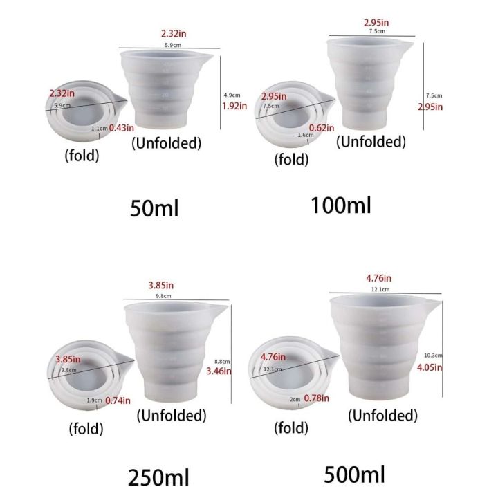 SDKIGVX Có cân Cốc đo silicon có thể gập lại Tái sử dụng Cốc pha trộn ...