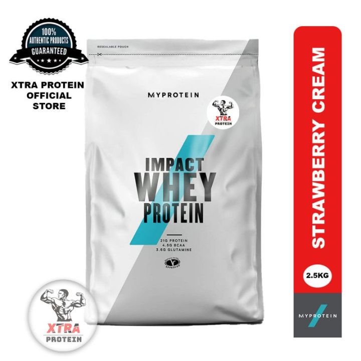 MyProtein Impact Whey Protein Strawberry Cream (2.5kg) 100 Servings ...