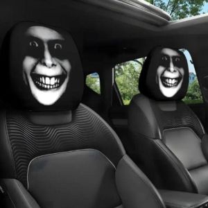 2pc Halloween Face Printed Car Pillowcase Soft Comfortable Decorative Washable Polyester Fabric Cushion Cover Auto Seat Headrest h260929