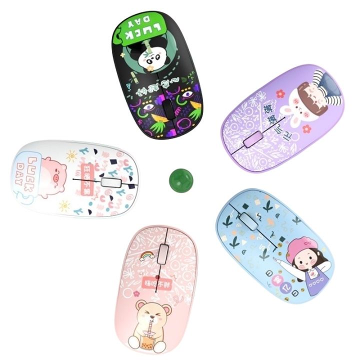 New Wireless Cute Cartoon Mouse 2.4G Silent Optical Computer Mouse For ...