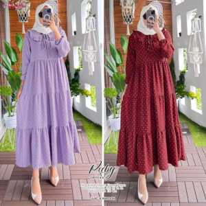 Surizki Midi Dress Crinkle Rubi Uragiri - Bahan Rubiah Crinkle Premium Busui Friendly Terbaru