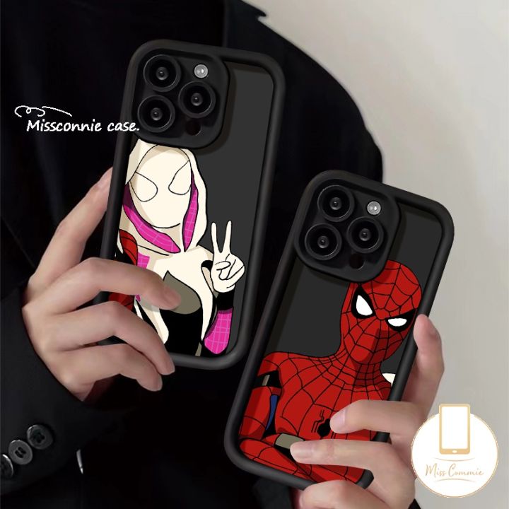 MissConnie Couples Cool Spider-Man Phone Case Compatible For IPhone 11 15  14 13 12 Pro Max XR 7Plus X 15 6S Plus XS MAX SE 2020 Angel Eyes