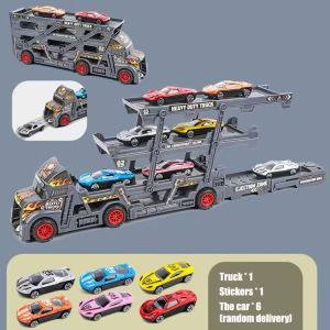 Ready Stock Toys Truck For Boys Garage Car Truck with Cars Hotwheels mainan budak lelaki Storage Box Alloy Car DieCas