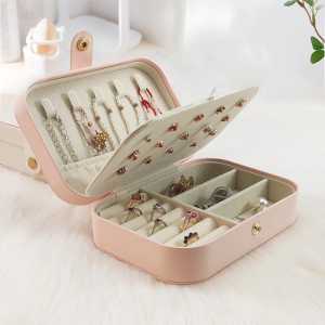Kotak Kotak Perhiasan / Tempat Perhiasan Travel Jewelry Box Penyimpanan Anting Kalung Gelang Cincin Emas Portable MLH F04