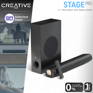 (ใช้โค้ดลดอีก10%) CREATIVE SPEAKER STAGE PRO 2.1 Sound Bar ลำโพงซาวด์บาร์ Dolby Atmos บลูทูธ ดูหนัง