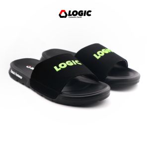 Logic -Sandal Slipper Pria Fullblack Slide