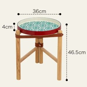 FFBH Solid Wood Luxury Coffee Tables Living Room Vintage Sofa Side Table Bedside Small Circular Tray Corner Bedroom Home Furniture 9R3H1