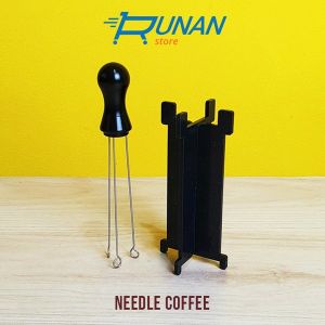 Needle Coffee Tamper Barista Tools Alat Pengaduk Kopi Dengan Holder