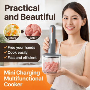 Mini Food Chopper Portable Kitchen Processor 4 Bowls 2 Blades 6 Second Quick Chop Vegetables Fruits Nuts