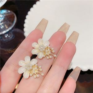Pearl Flower Earrings Women Korean Fashion Elegant Earring Accessories Jewelry for Girls