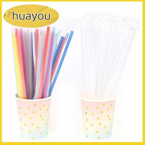 huayou หลอดดูดน้ำทำจาก PP ใสหลายชั้นจำนวน100ชิ้นหลอดสำหรับเครื่องดื่มงานปาร์ตี้