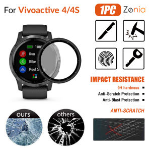 Zenia 1PC 20D HD Full Screen Curved Edge Full Coverage Protector Film for Garmin Vivoactive 4/4S Smart Sport Watch HD 9H 3D Protective Glass Explosion-proof Anti Scratch Film