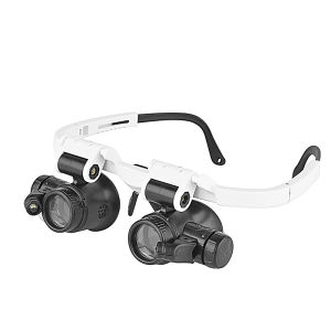 Kacamata Servis Jam LED 23x Magnifier Kacamata Pembesar Led / Lampu Reparasi