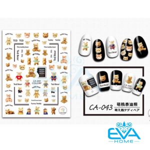 [HCM]Decal Dán Móng Tay 3D Nail Sticker Tráng Trí Hoạ Tiết Chú Gấu Cute Bear CA043 - CA045