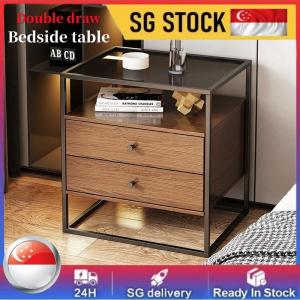 Simple Bedside Table Wooden Double Layers Nightstands Night Table For Table Sofa Side Table Home Furniture