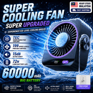 WP 2026 TEC Table Fan 60000mAh 199Speed Ultra Quiet Desktop Fan Turbo Fan 720° Rotation Air Circulation Fan