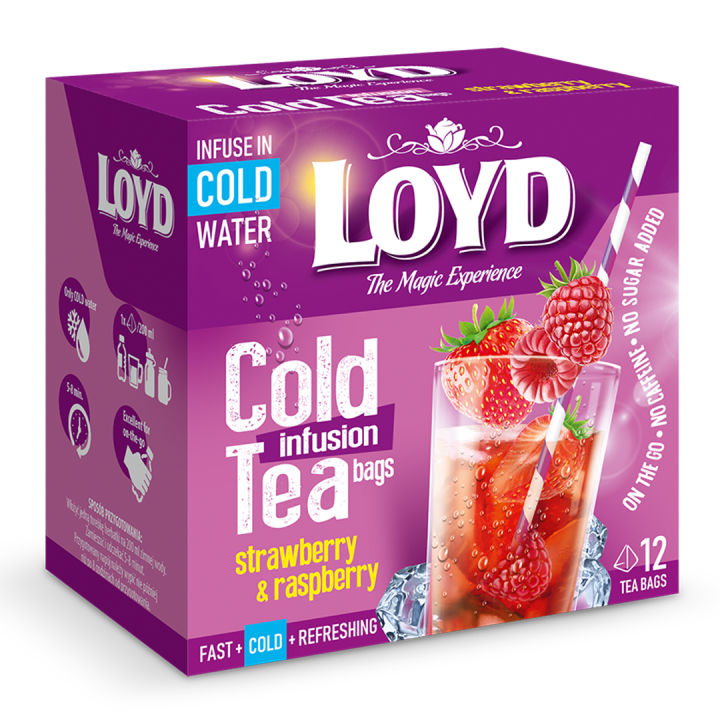 Loyd COLD INFUSION TEA BAGS STRAWBERRY, RASPBERRY 2.5gm*12Teabags