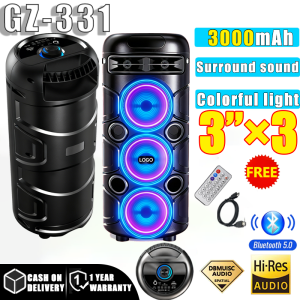 【24h Delivery】Wireless Bluetooth Speaker With Mic Double 9 Inch Multifunction Portable Stereo HiFi Karaoke Audio System High Quality Sound USB MP3 Player FM Radio Party Disco RGB Light