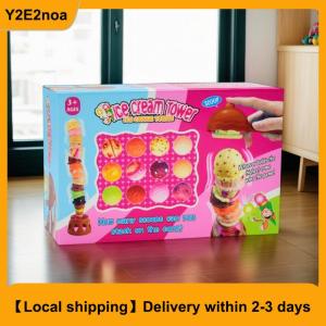【Local shipping】 Pretend Play Kids Kitchen Toy Set Stackable Ice Cream Educational Birthday Gift Tabletop Game Early Educational Toy