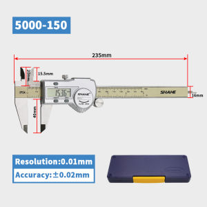 SHAHE IP54 Digital Caliper Large LCD Screen Stainless Steel Ruler Electronic 0.01mm High-Accuracy Caliper Gauge