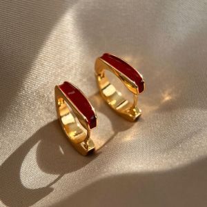 BEAUTYandLADIES Minimalist Exquisite Trendy Girl Gift Niche Design Fashion Jewelry Women Hoop Earrings Drop Glaze Korean Style Earrings Dripping Oil Ear Buckles