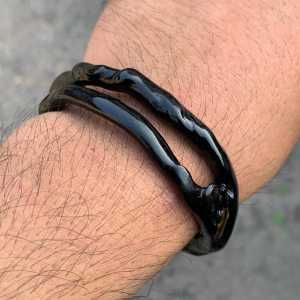 Gelang Akar Bahar Hitam Bercabang Model C Size Kantoran